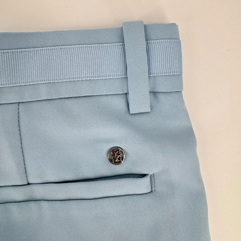 G Fore Mens Golf Shorts Light Blue Performance Size 32 Flat Front Luxury Sport